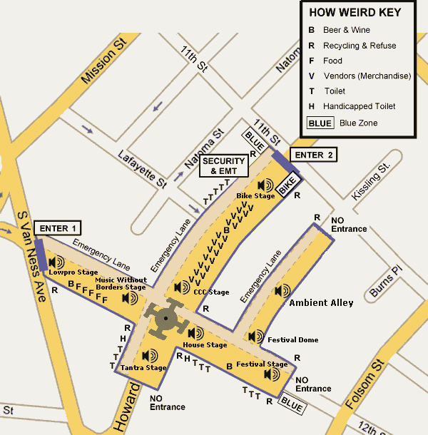 How Weird Street Faire Map 2007