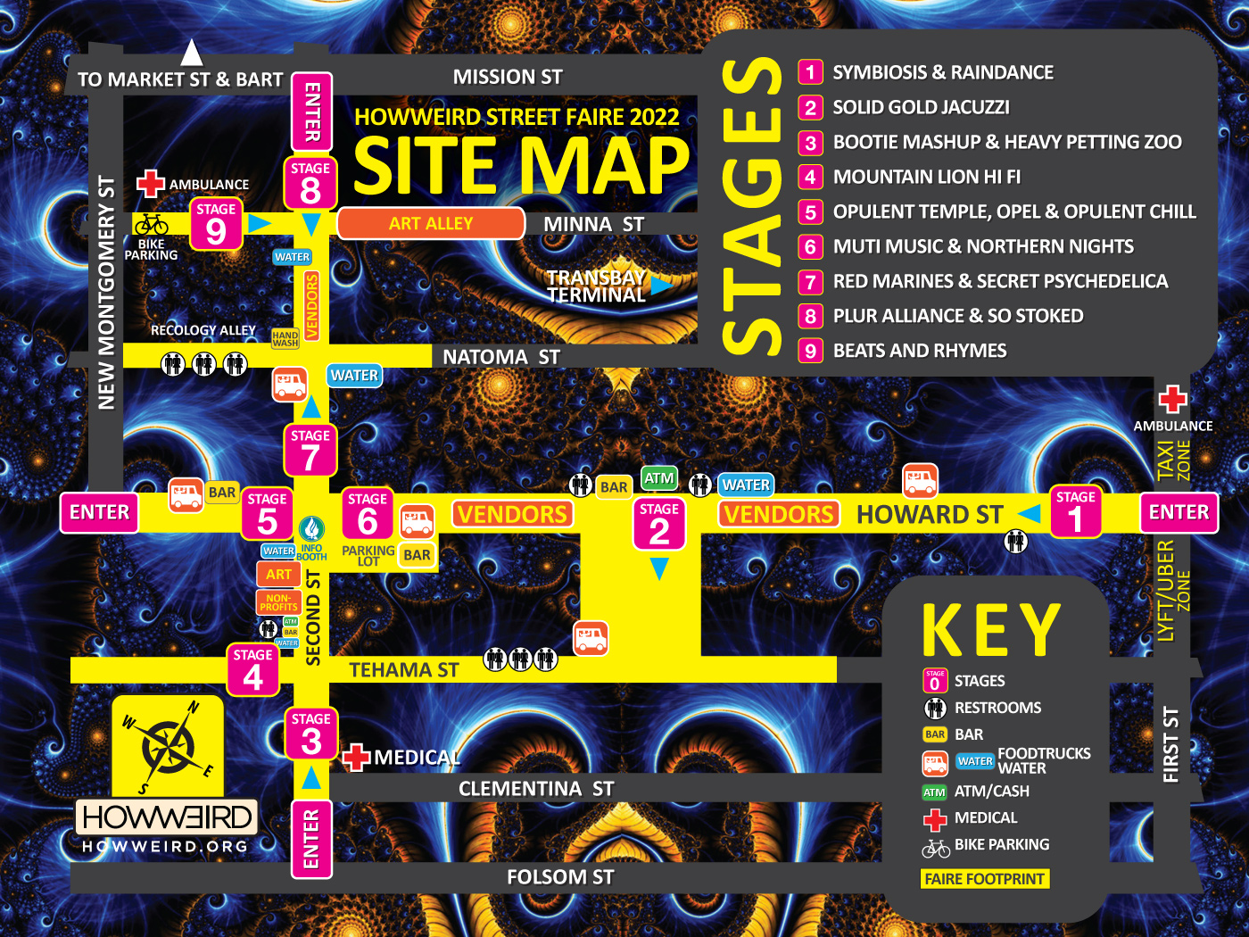 How Weird Street Faire 2022 Site Map